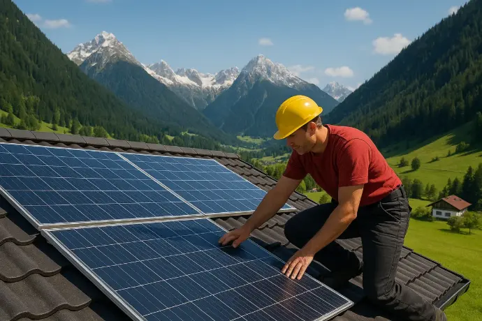 Photovoltaikmontage Dach in Tirol
